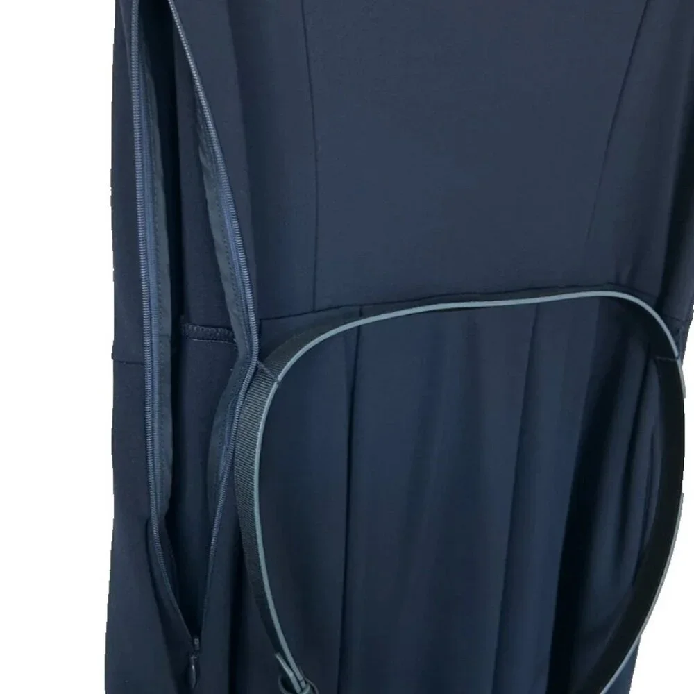 Brooks Brothers Women’s 8 Navy Belted Keyhole Ponte Sheath Dress Short Sleeve